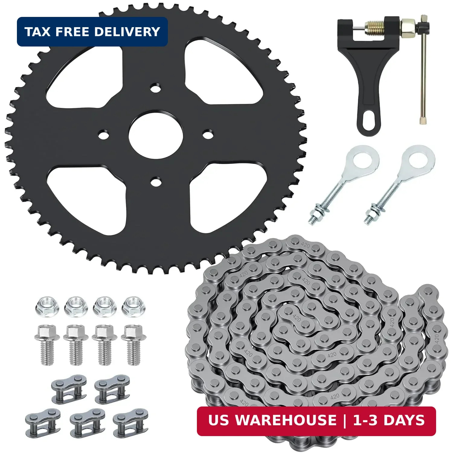 YOXUFA Mini Bike Sprocket 60T with 420 Chain 90 Links Compatible with Coleman CT