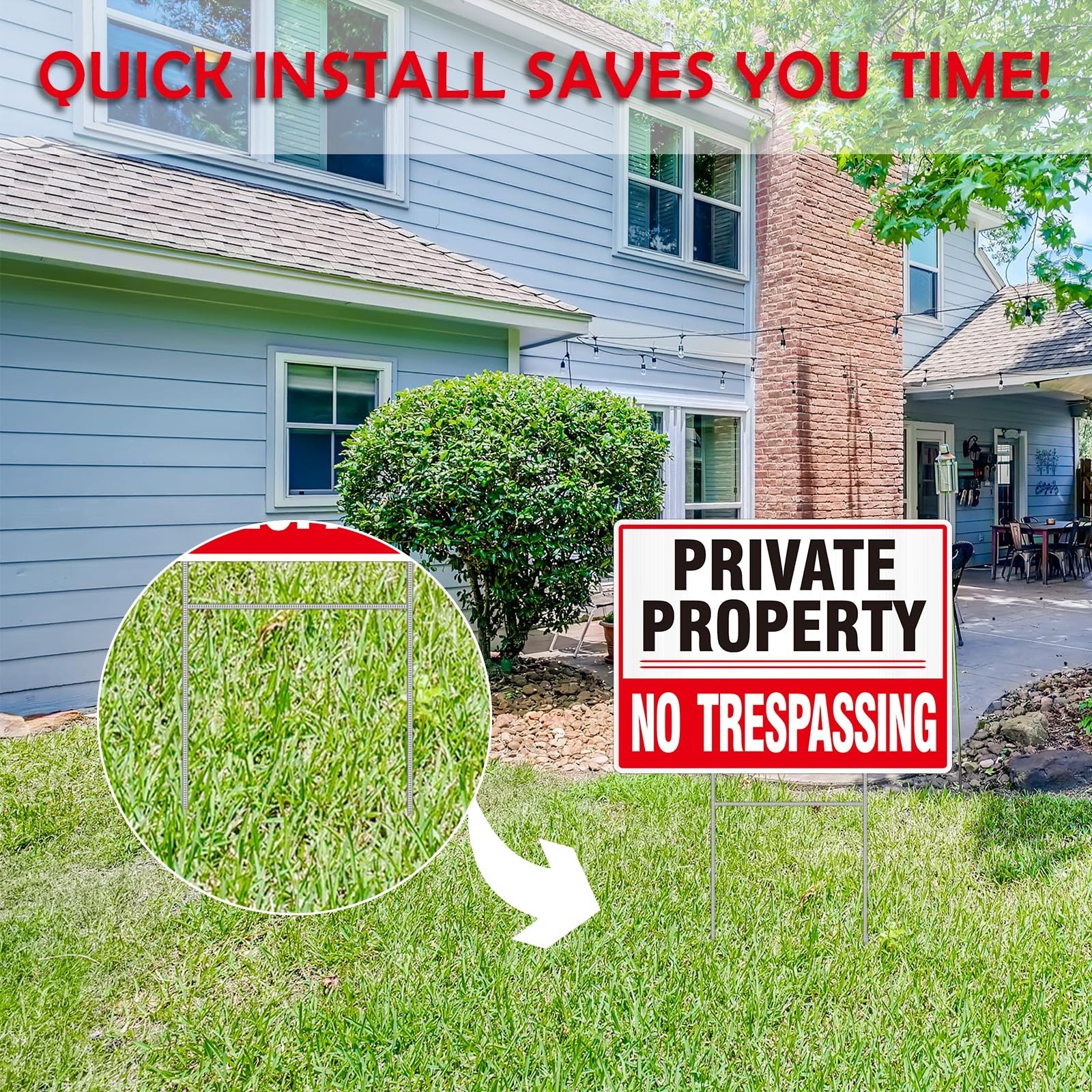 2 Pack Private Property No Trespassing Signs, 12.6'' X 9.5'' Corrugated Plast...