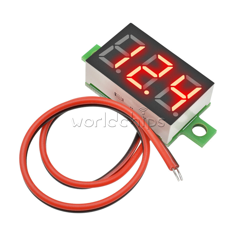 0.36 inch Red Mini LED Panel Voltmeter Voltage Meter 2 Wire 3-Digital 4V~30V