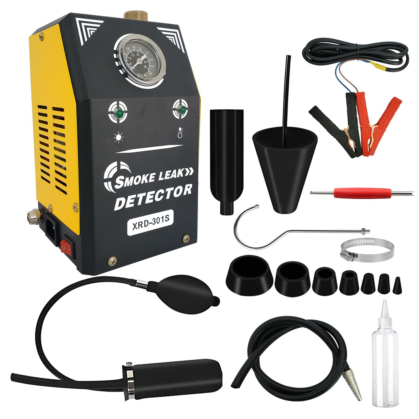 Automotive Smoke Machine Adjustable Pressure 12V Csttler Built-in Pump Gauge