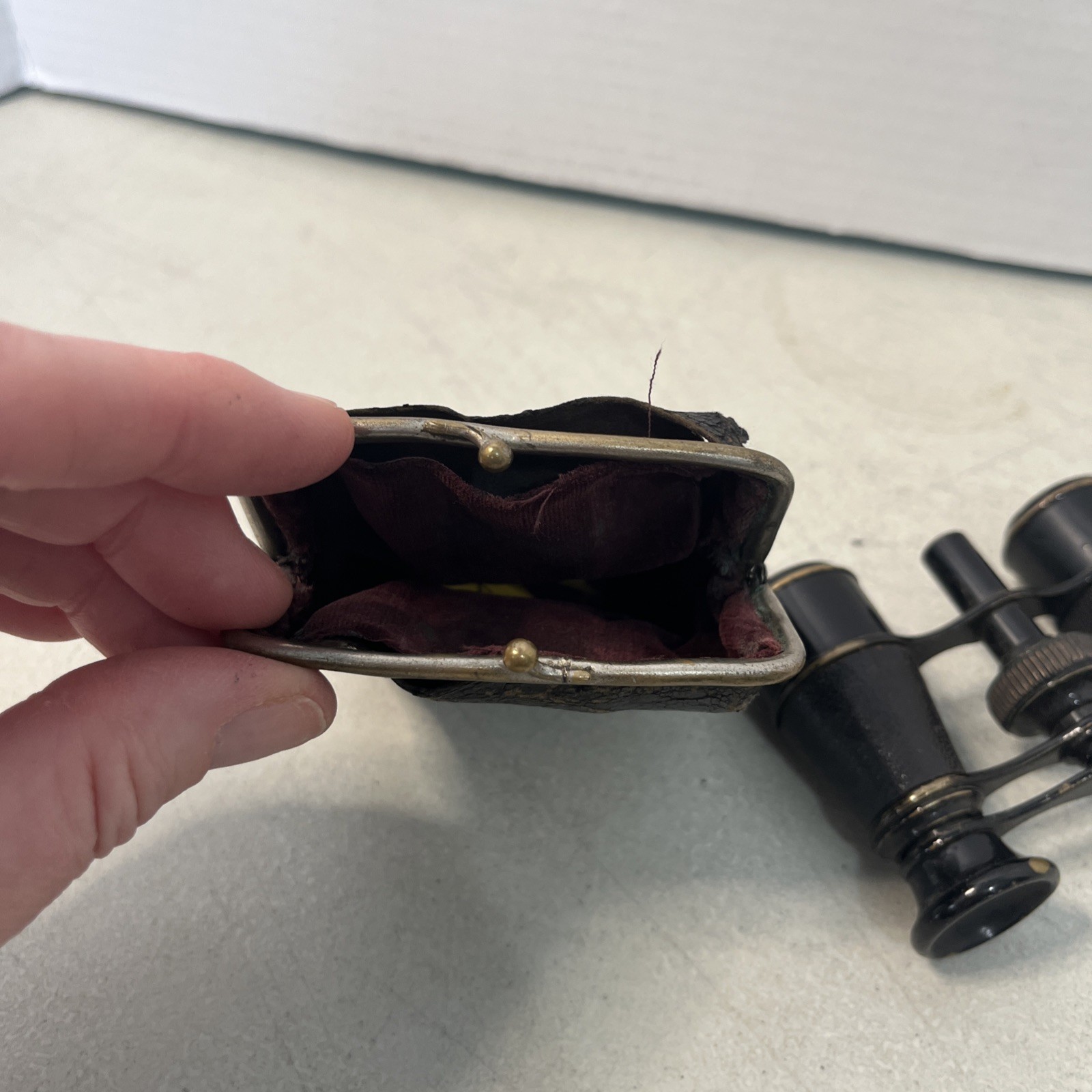 La Favorite Paris Brass Opera Glasses Mini Binoculars With Leather Case