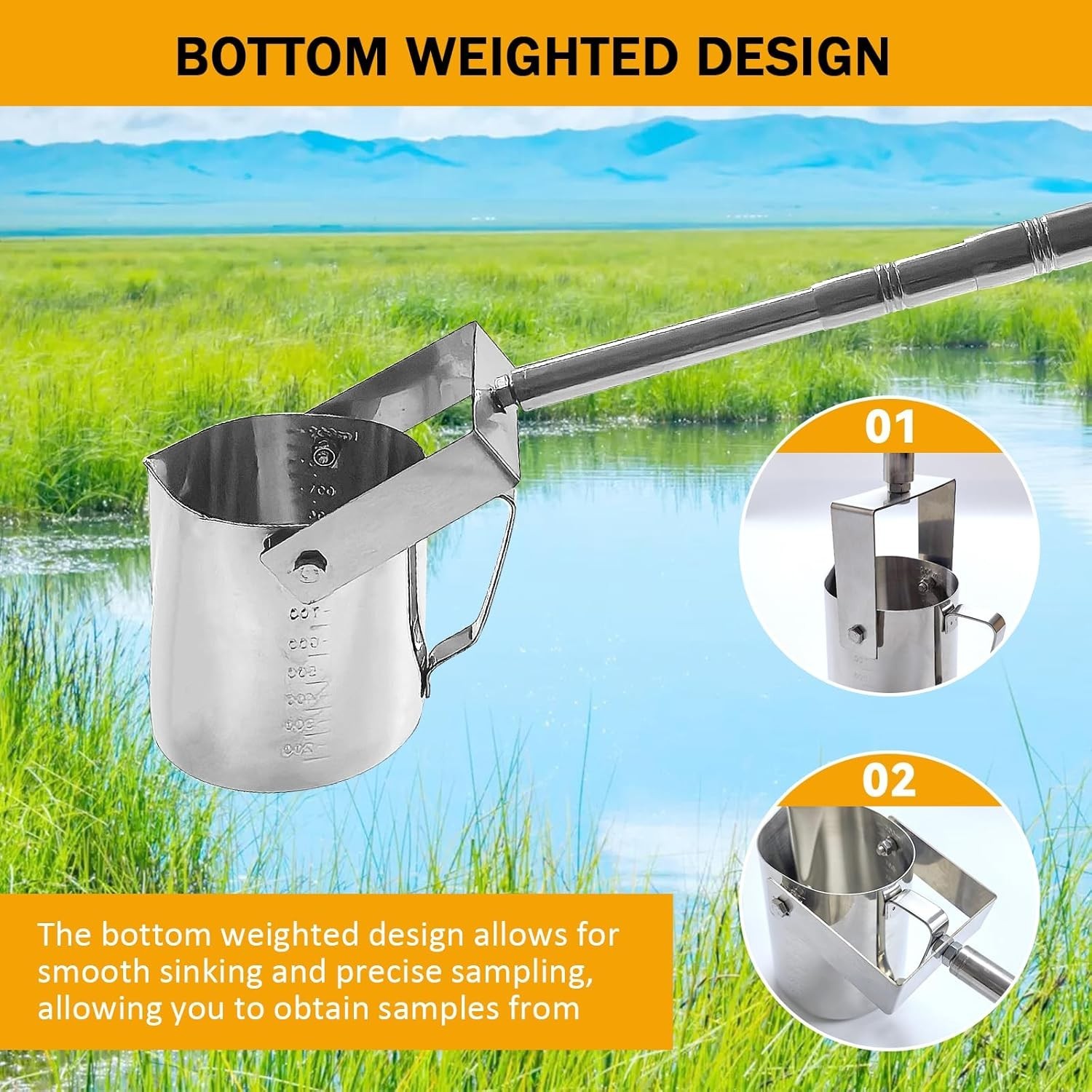 Telescopic Stainless Steel Water Sampler（4.3ft-13ft/900ml） Water S