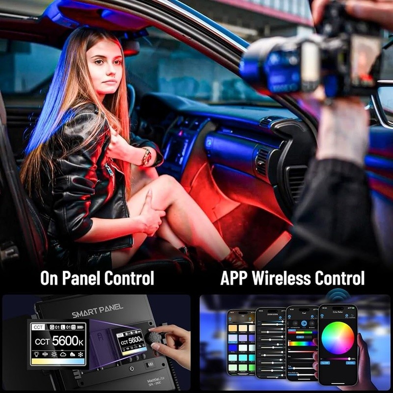 RGB Video Light W/ Adjustable Color Temperature 10 Effects Wireless Control New