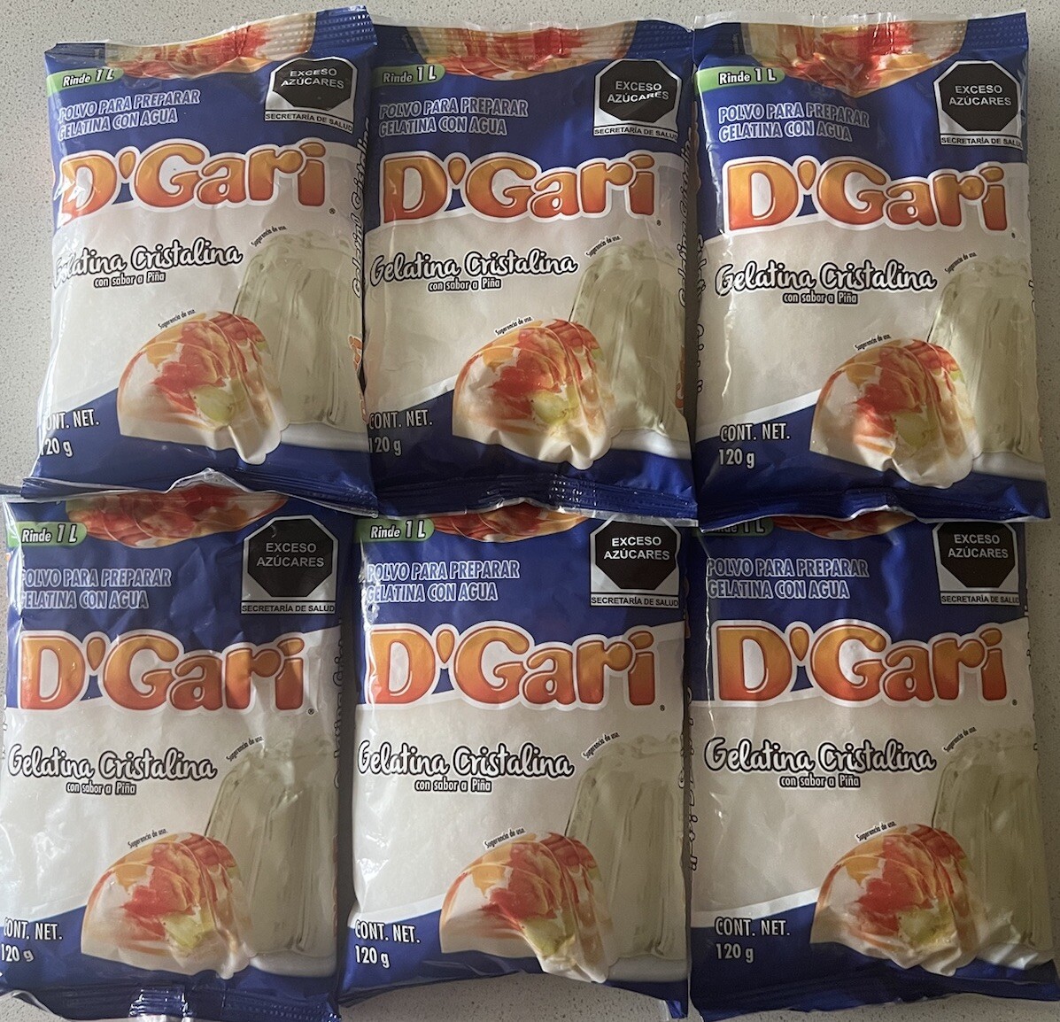 6 D’gari Artistic Gelatin Dessert Crystal Clear Gelatina Clara  Artistica DGari
