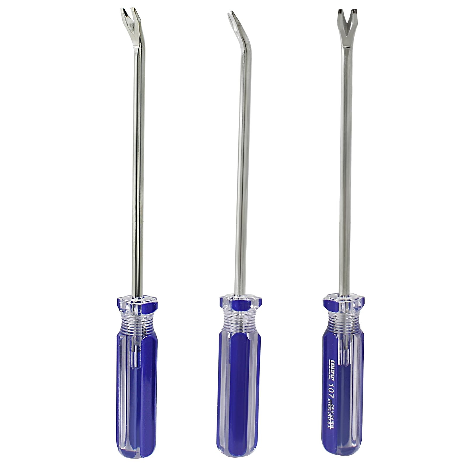 3 PCS Tack Lifter Nail Puller Elbow Head V Tip Staple Rivet Puller Tool