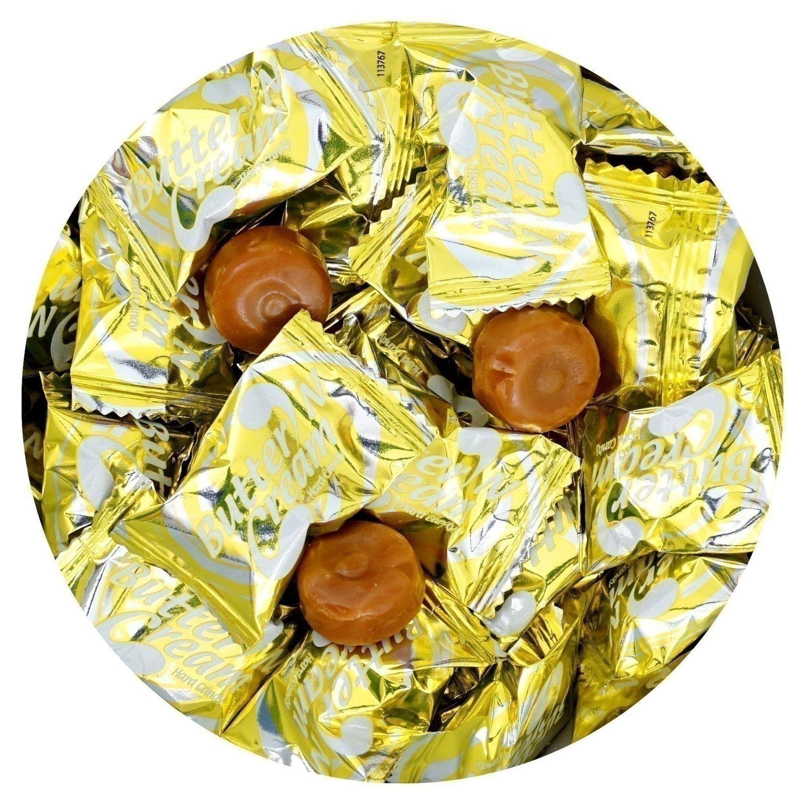 Butter Toffee, 1 Pound Bulk Candy (Approx. 75 pcs.), Butter Cream Toffee...