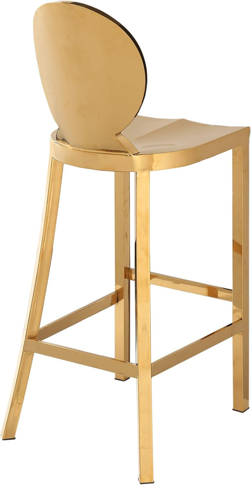 Modern Gold Stainless Steel Bar Stool - 15" W x 21" D x 42" H