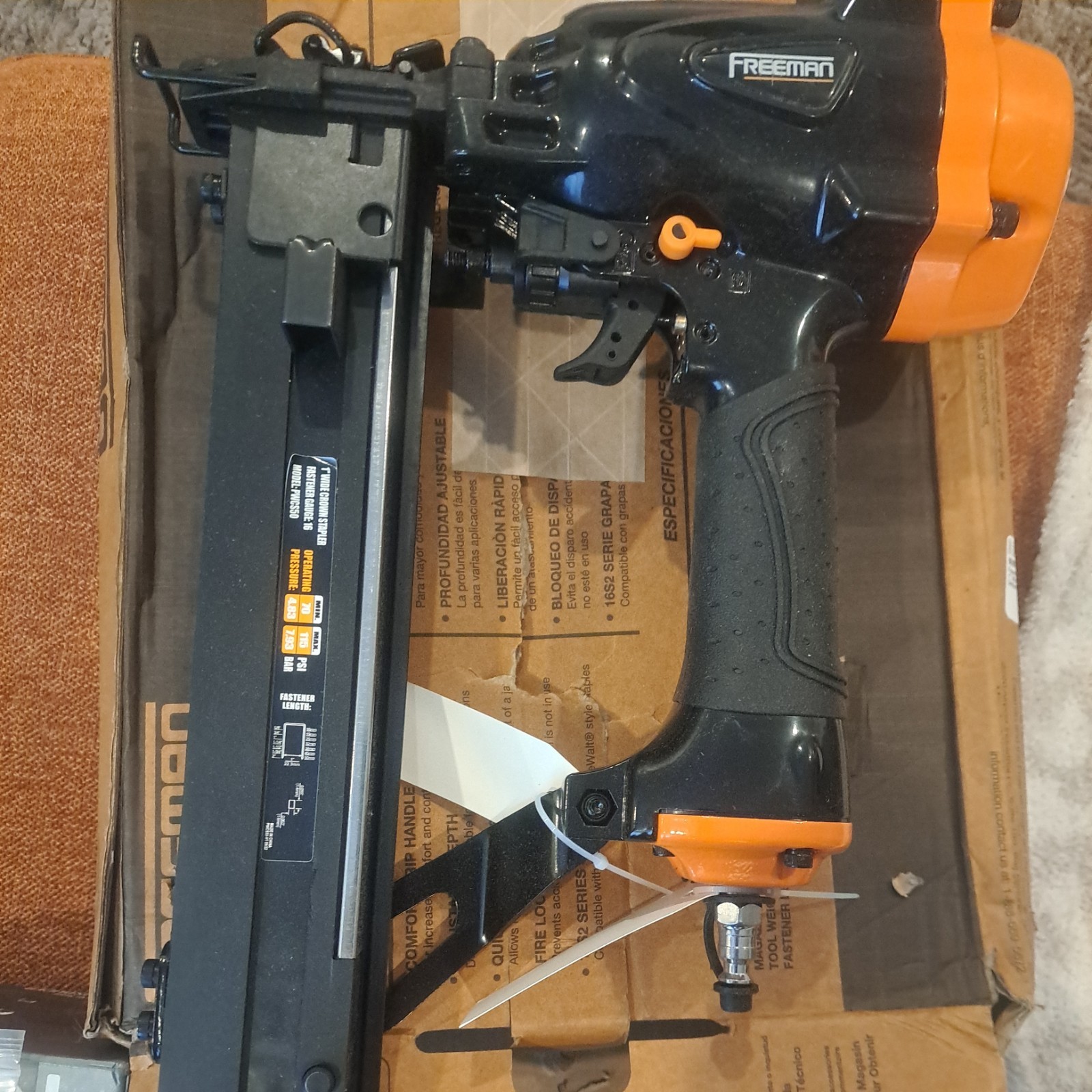Freeman Pneumatic 16-Gauge 1" Wide Crown Stapler PWCS50 UNTESTED
