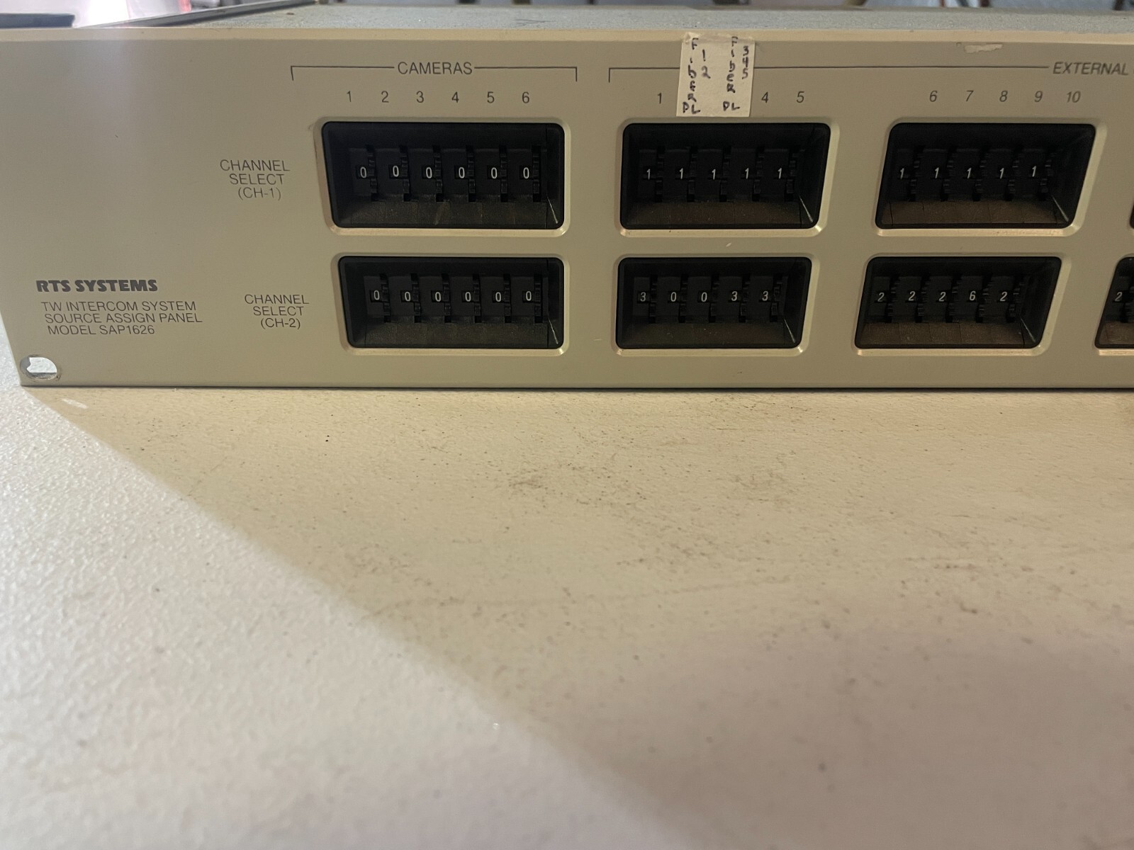 Telex RTS Systems SAP1626 TW Intercom System Source Assign Panel