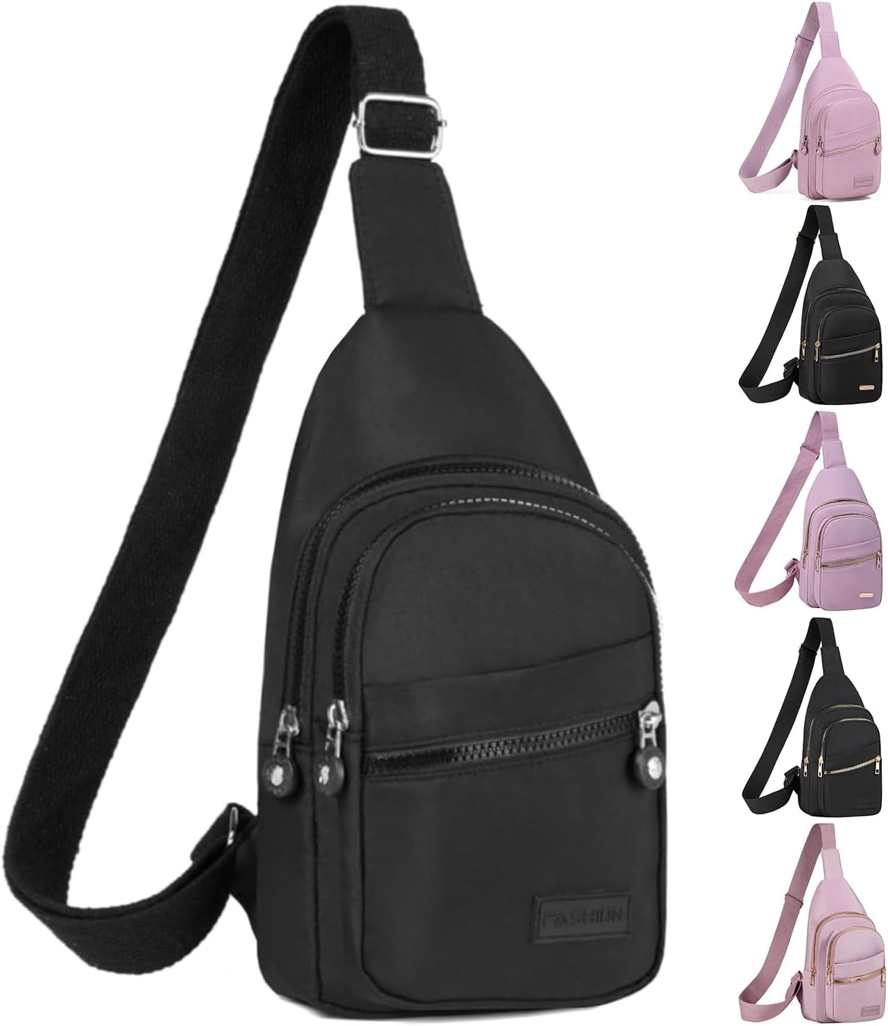 Cross Body Bag Sling Backpack Fanny Pack Small Crossbody Bags for Women Black