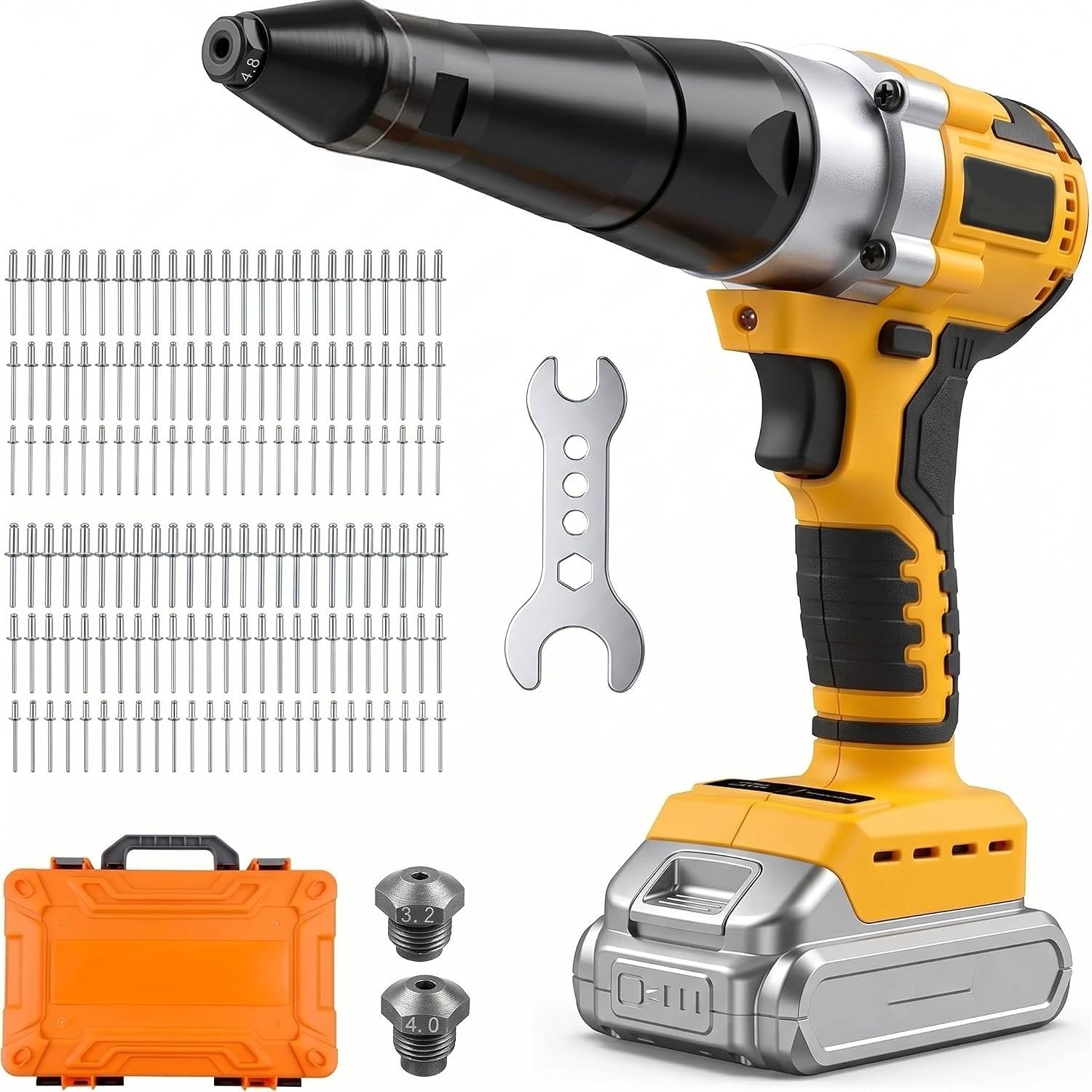 Remachadora inalámbrica para batería DeWalt de 20 V, eléctrica sin escobillas