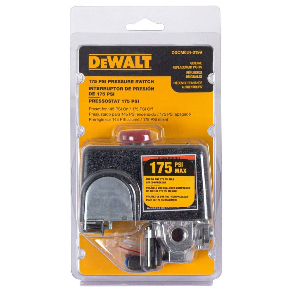 DEWALT 145–175 PSI Air Compressor Pressure Switch 4-Port Replacement Part
