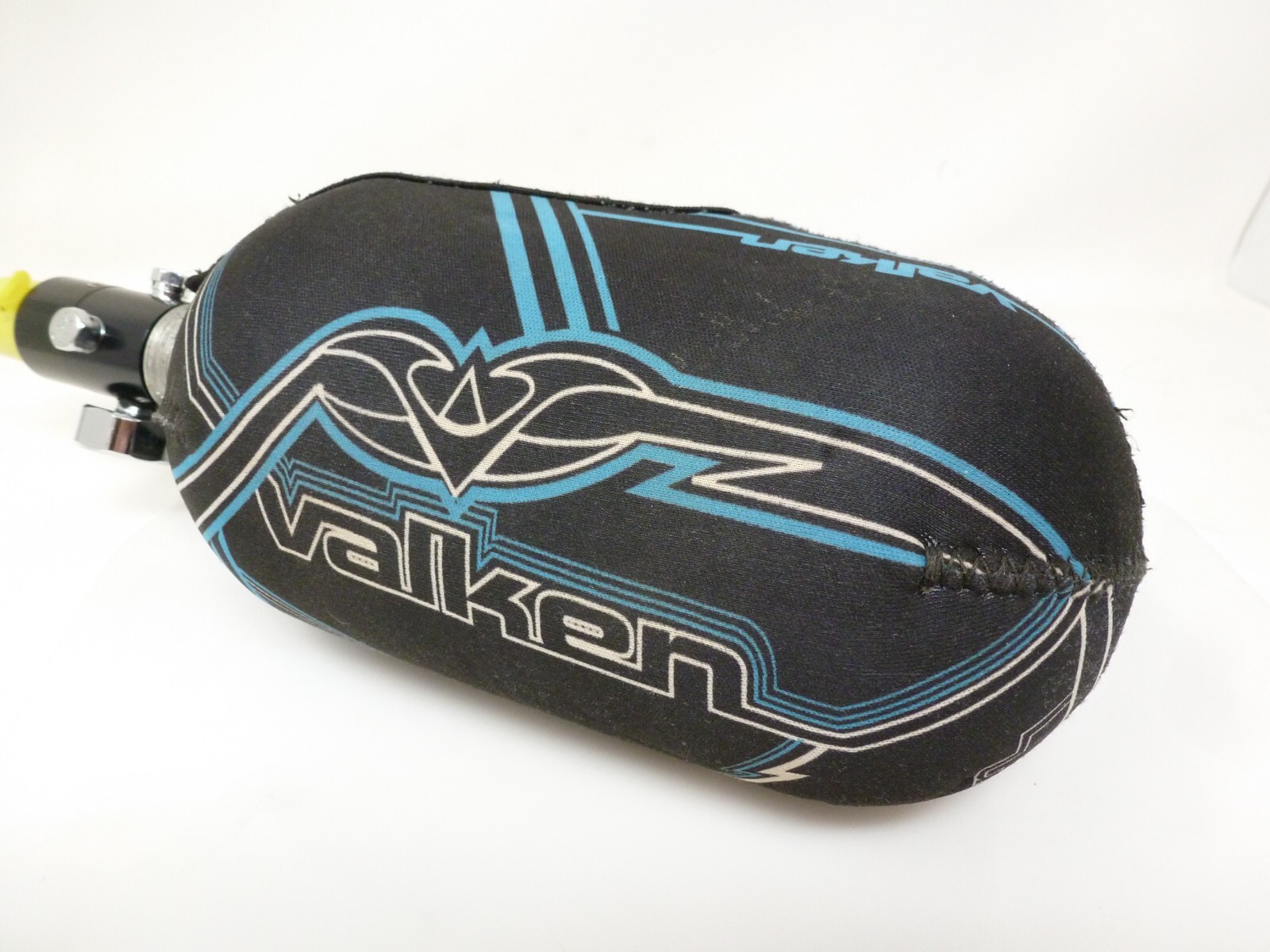 VALKEN NEOPRENE PAINTBALL CRUSADE 45 CI  CARBON FIBER TANK COVER BLUE BLACK USED