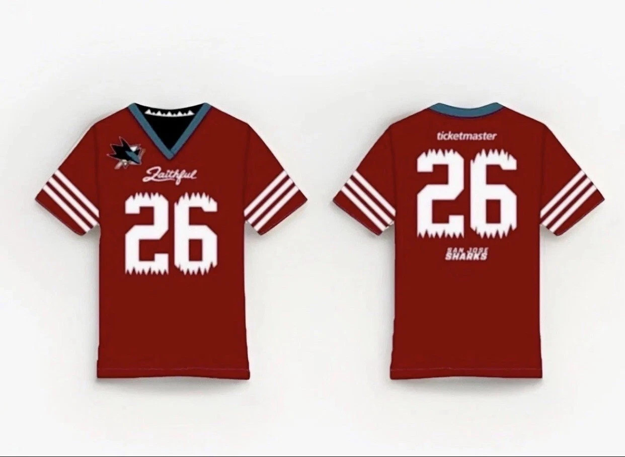 New San Jose Sharks/49ers Niners Mash Up Shirsey Size M SGA  1/23/2026 MEDIUM