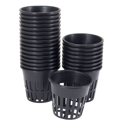 HIDGrow 3 Inch Round Orchid/Hydroponics Slotted Mesh Net Pot - 40 Pack