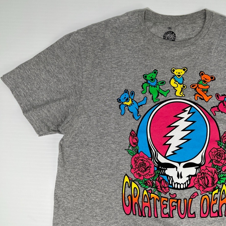 Grateful Dead Shirt Men Extra Large Rainbow Teddy Bear Skull Rose Rock Core Ex