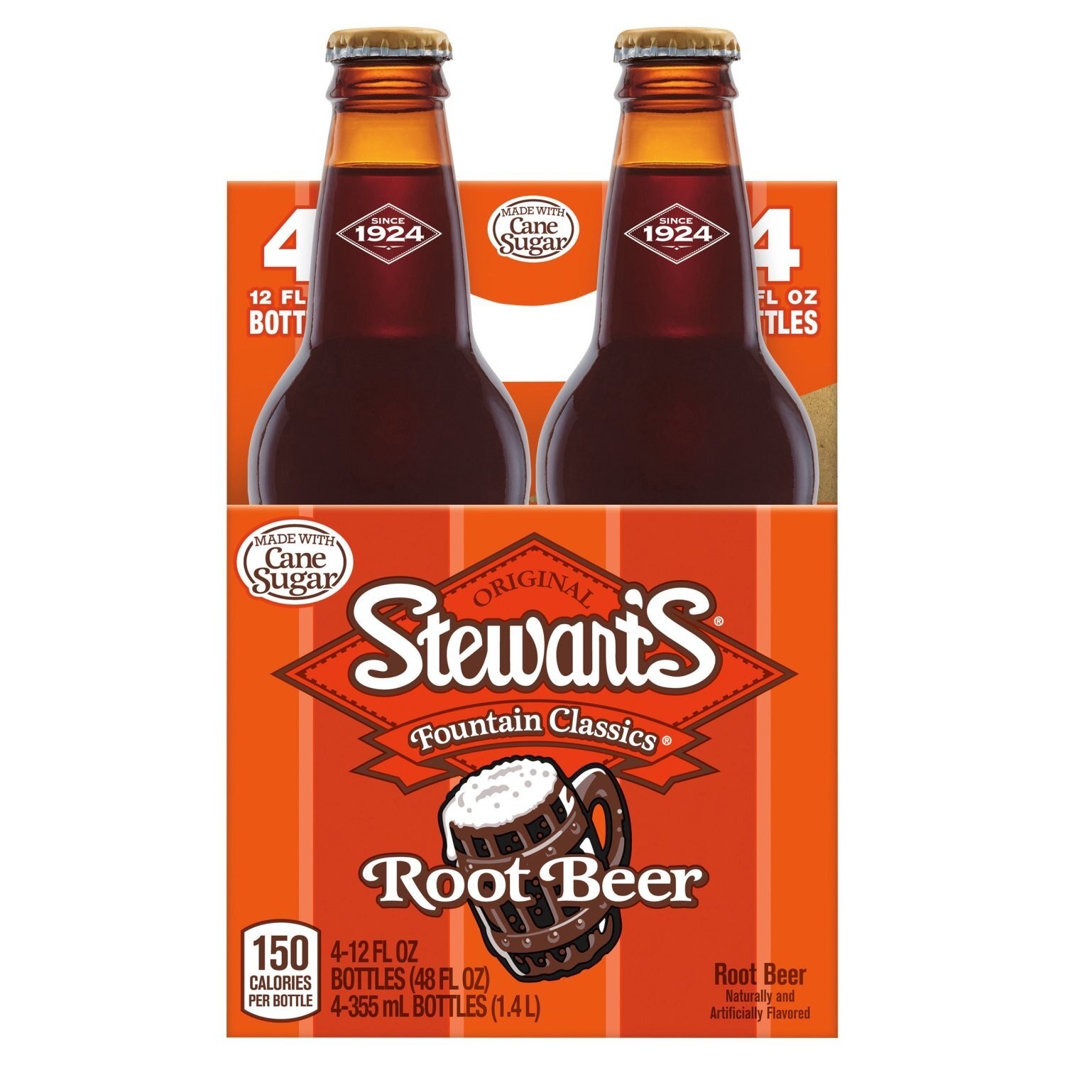 Stewart's Root Beer 12 Pack Glass Bottles