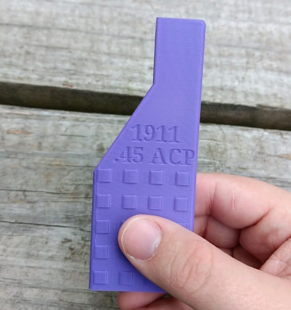 1911 .45 ACP Single Stack Speed Loader/Finger Saver For Magazine - Purple