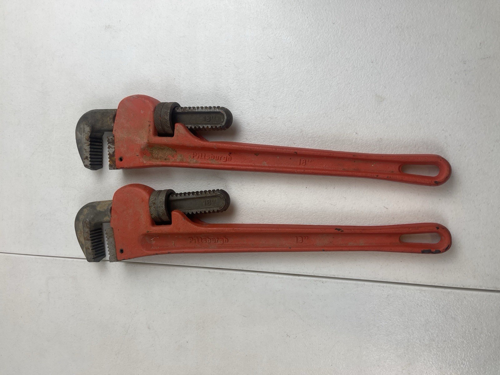 (Lot of 2) PITTSBURGH Straight Pipe Heavy Duty 18” Plumbing Wrench