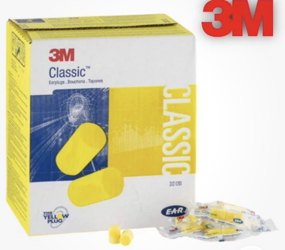 3M 312-1201 E-A-R Classic Disposable Yellow Foam Ear Plugs 200 Pair