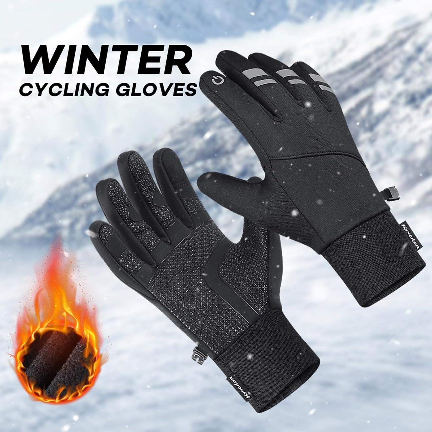Winter Thermal Gloves Waterproof Windproof Touch Screen Gloves for Cold Weather