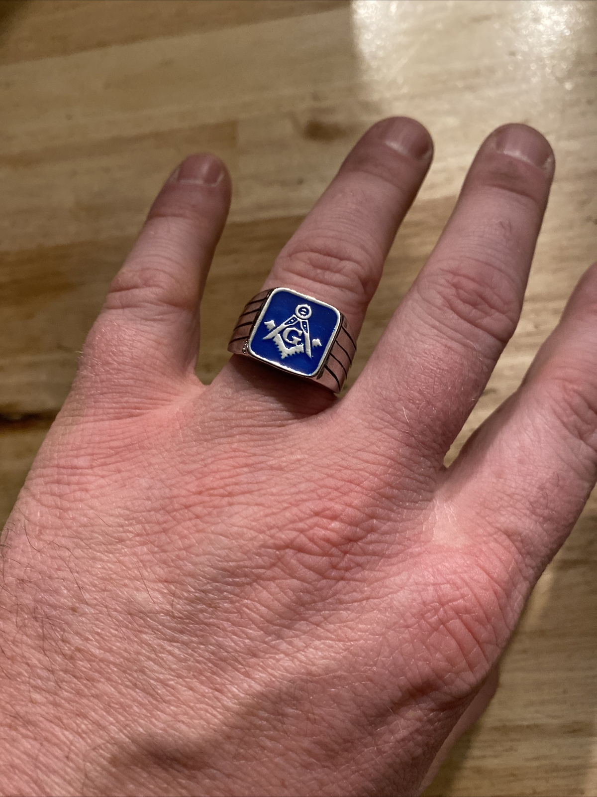 Mason Ring Chrome George Washington Masonic Aficionado Collector Mens GIFT