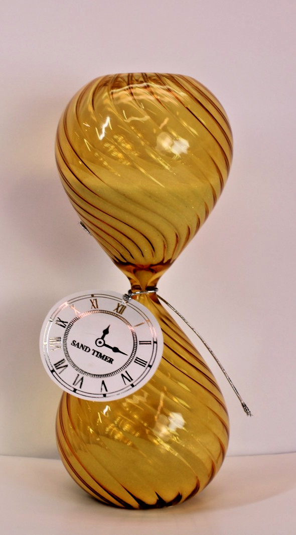 NEW Amber 8" Twisted Glass 30-Minute Sand Timer Hourglass