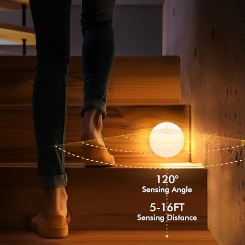 Motion Sensor Stair Light for Indoor, Battery Operated Closet Lights, 3 Pack