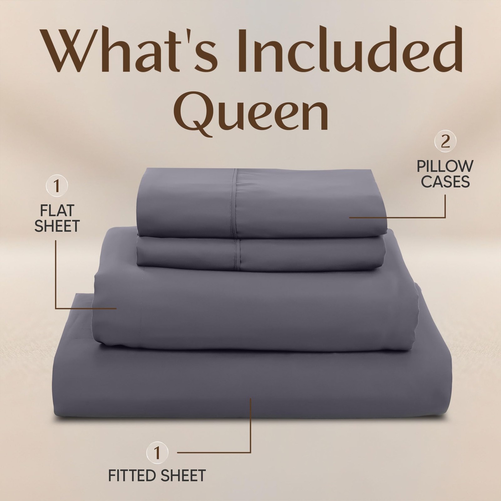 Queen Size Sheet Set – 4 Piece Bed Sheets, Soft and Breathable Microfiber, In...