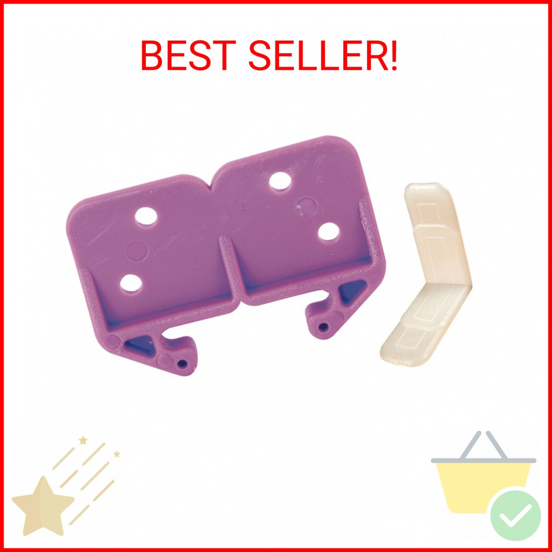 Prime-Line R 7130 3/32 in. x 1-3/16 in., Purple Drawer Guide Kit (Pack of 2)