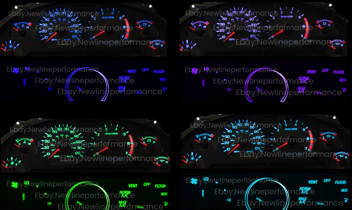 LED Cluster + Climate Control Bulbs for Ford Mustang 1999 - 2004 (Color Options)