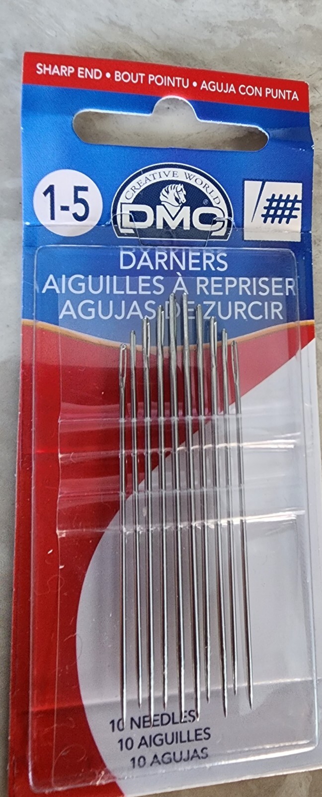 NEW DMC DARNERS 1-5  10PK NEEDLES