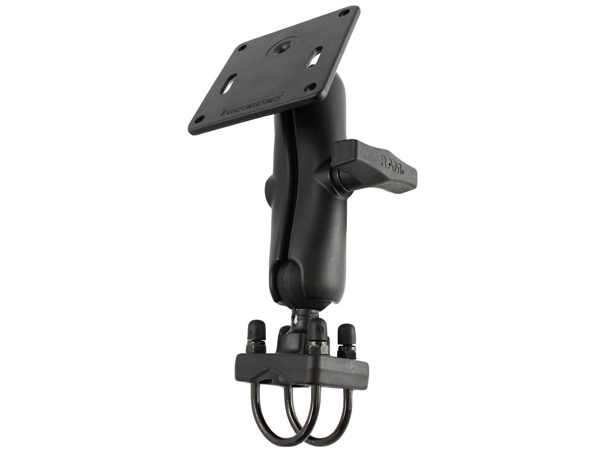 RAM Rail / Tube, Post Mount w/ 1.5" Ball U-Bolt Base & 3.625" Square VESA Base