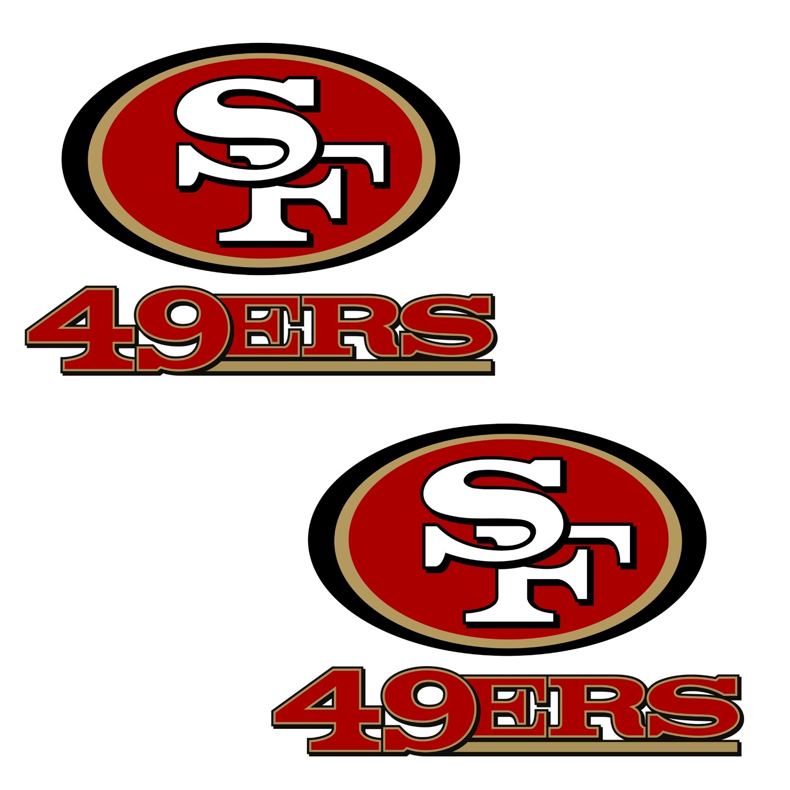 San Francisco 49ers Cornhole Board Decals Set of 4   NEW "12 inch" Large  READ!