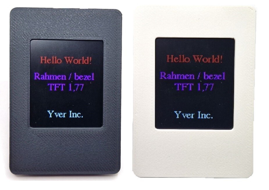 Mounting frame for Arduino Raspberry Display TFT 1.77" 1.77" ST7735 Yverinc Labs
