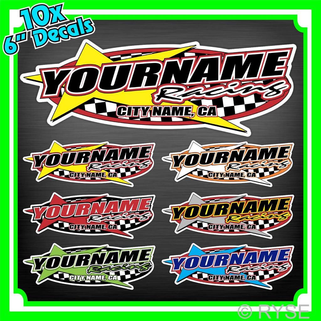 10 6" Custom Your Name Motorsports Decals Trailer Race Dirt Boat RV Sea Hauler