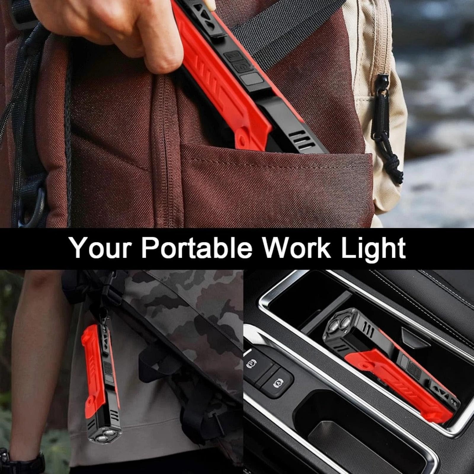 Rechargeable Magnetic LED Work Light 600LM Waterproof Flashlight Lamp Tool