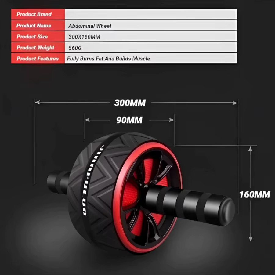 Quiet Abdominal Wheel Roller for Core Workout - Durable Handles, Home Gym