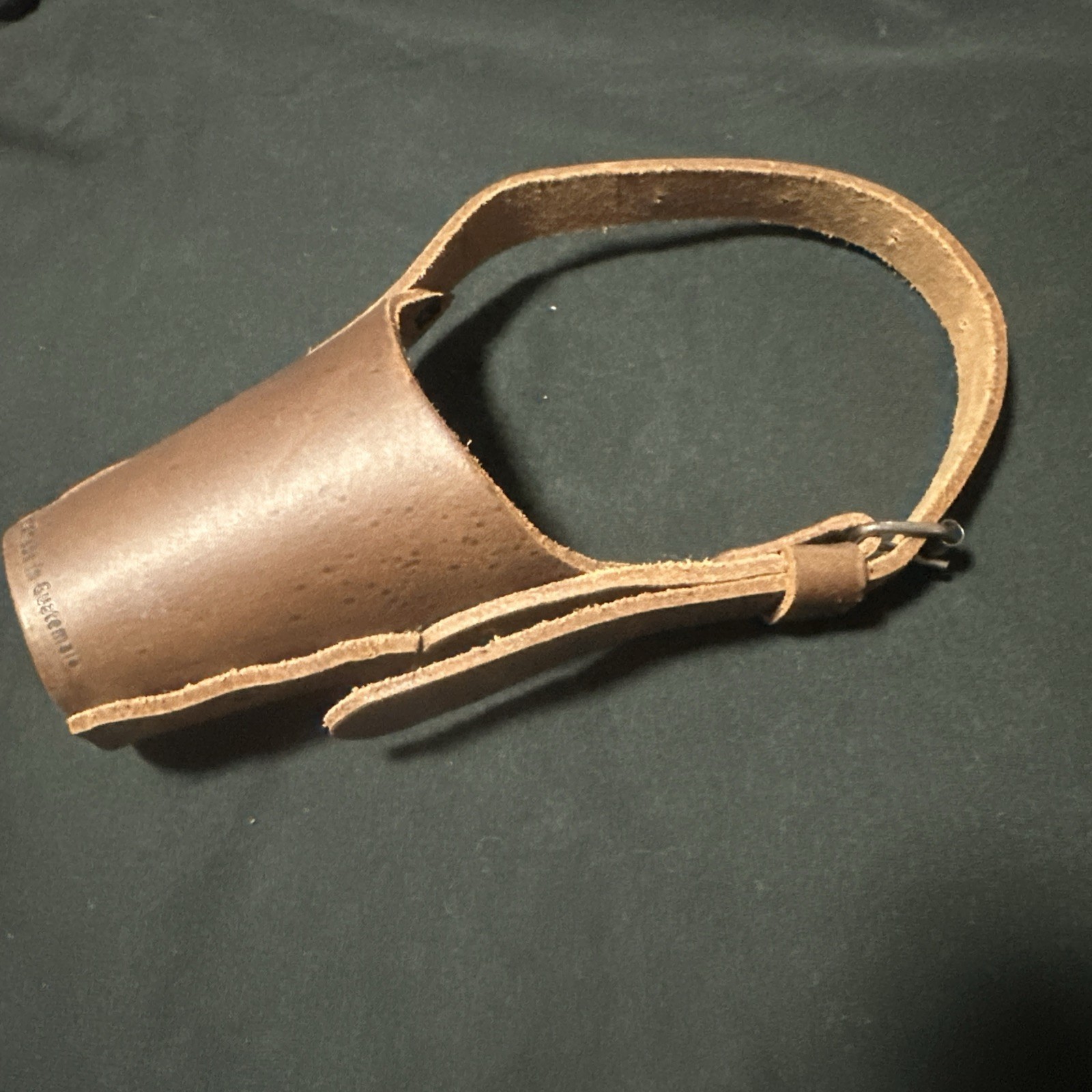 Full Grain Leather Riveted Dog Muzzle Hide And Drink Adjustable Strap Training M