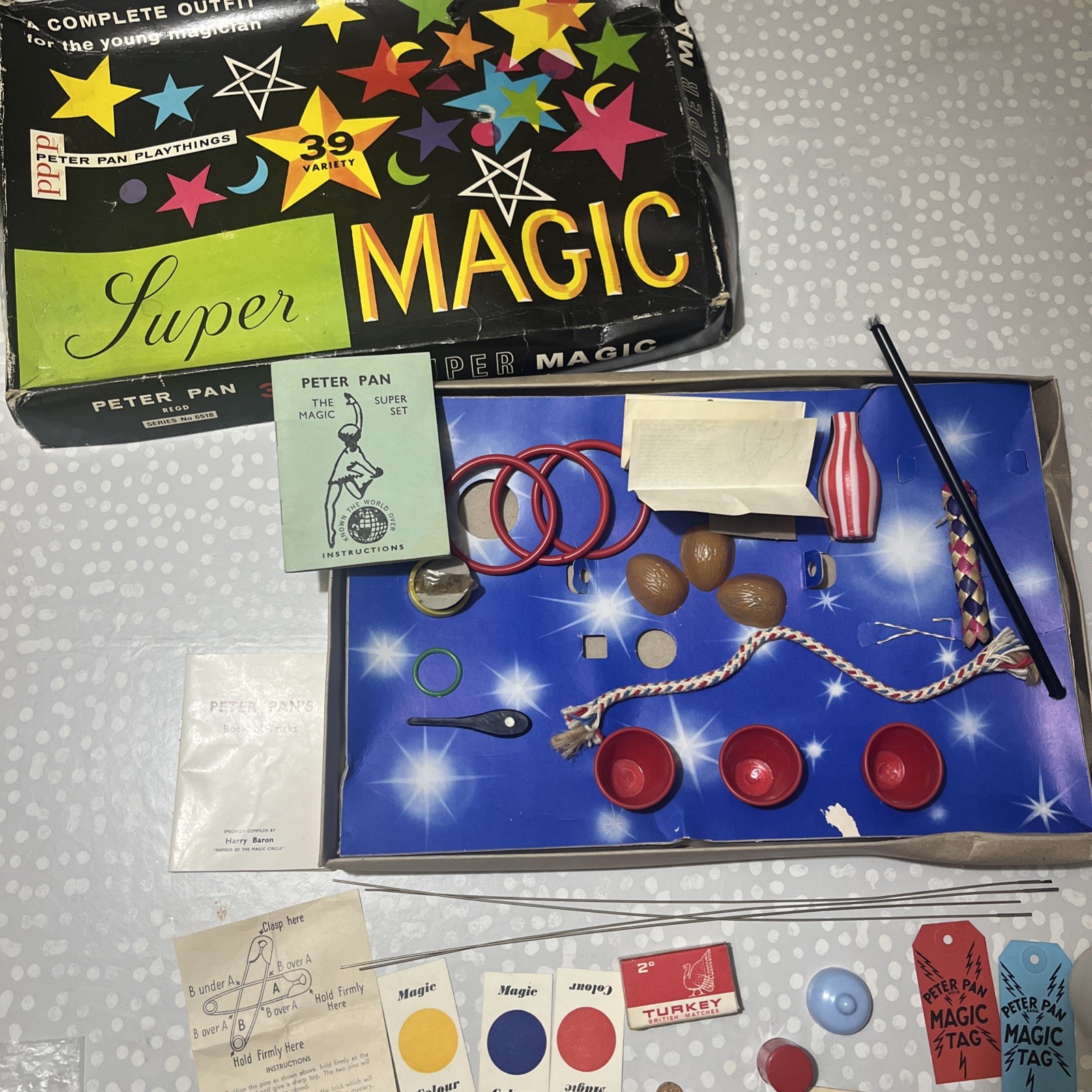 Peter Pan Playthings Super Magic Young Magician Set Used Missing & Other Parts