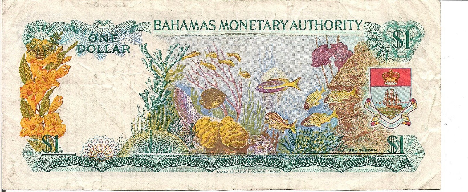 BAHAMAS, $1, QEII, P#27a, L. 1968