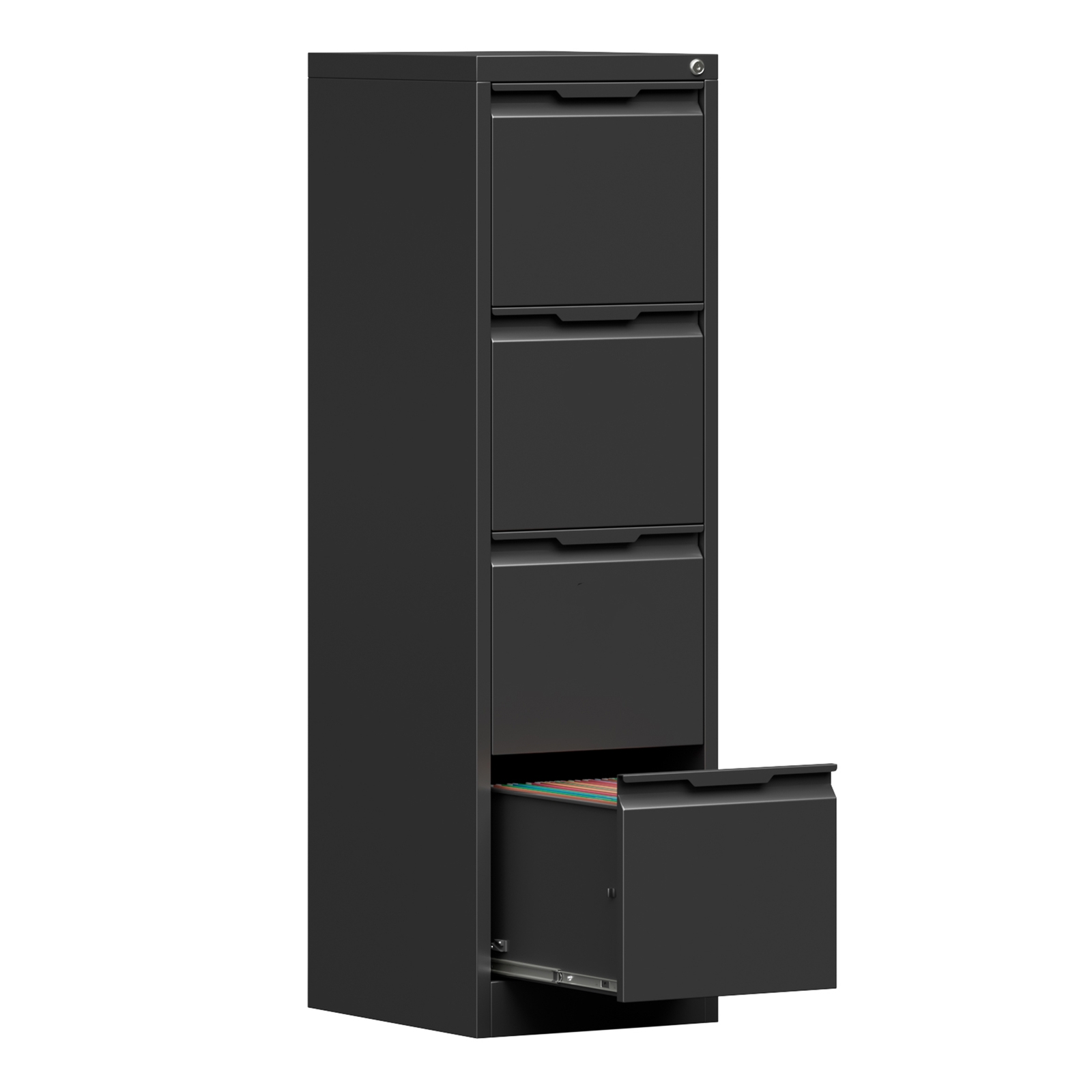 Metal Vertical Filing Cabinet with 4 Drawer Home Office Storage Cabinet Lockable