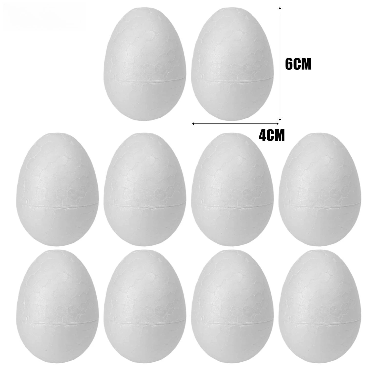 6cm White Foam Eggs for Easter Kids Gifts Smooth Crafting Unpainted Foam Egg Eas