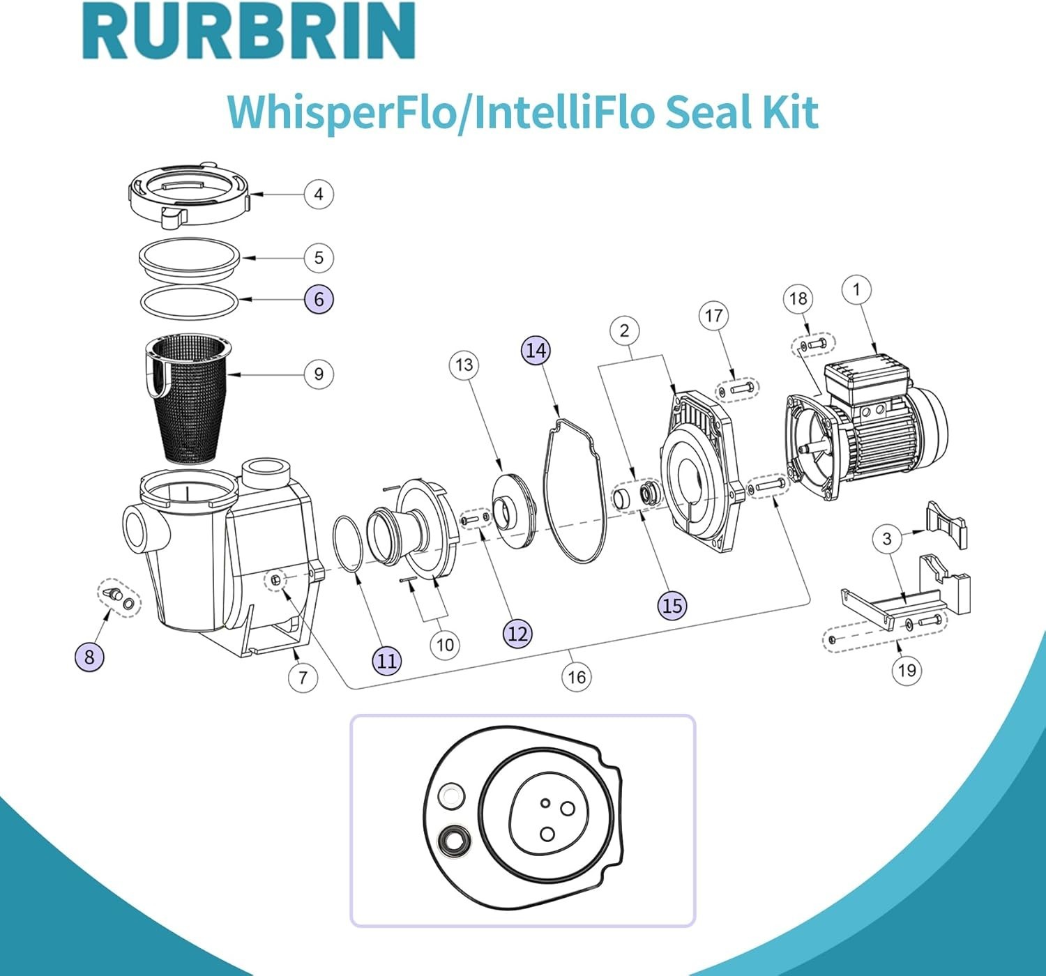 Comprehensive Seal Replacement Kit for Pentair WhisperFlo - Built Post-2008