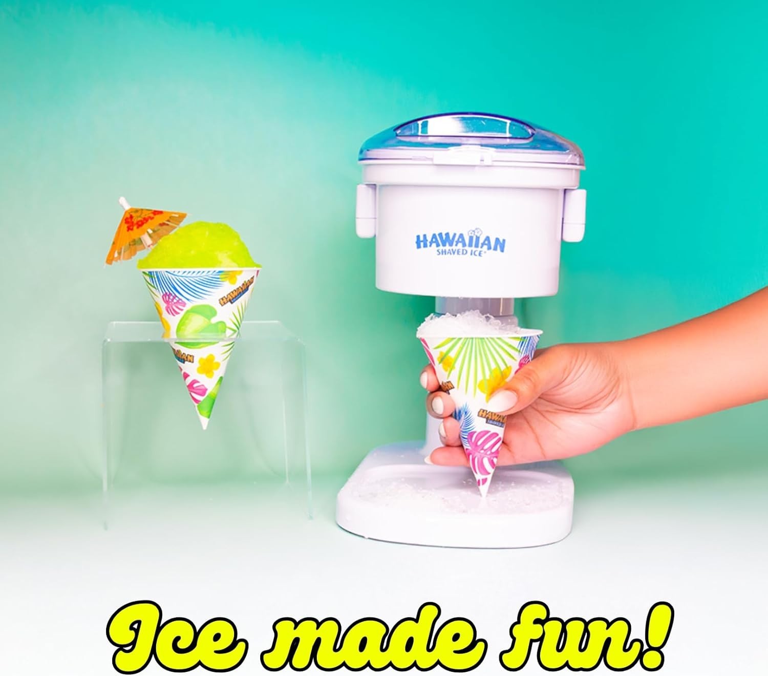 S700 Electric Snow Cone Maker with Cherry, Grape, Blue Raspberry Syrups & Cups