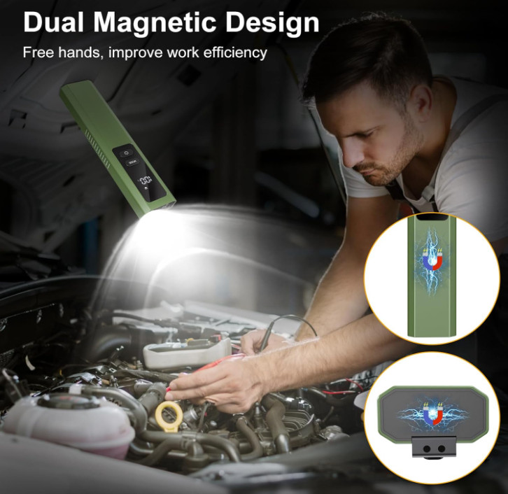 EDC Flat Flashlight 4-in-1 Rechargeable Pocket Work Light w/ Green Beam & UV