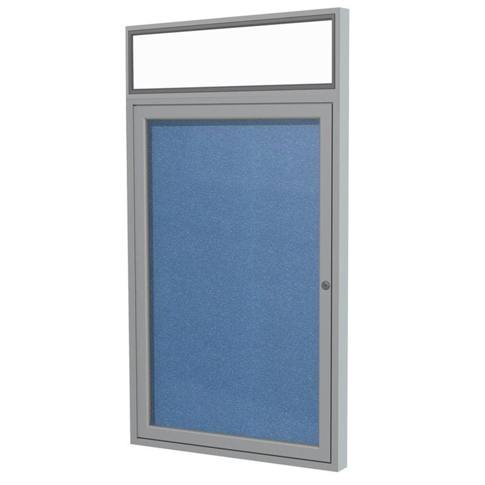 Ghent's Vinyl 36" x 24" 1 Door Enclosed Bulletin Board in Ocean Blue