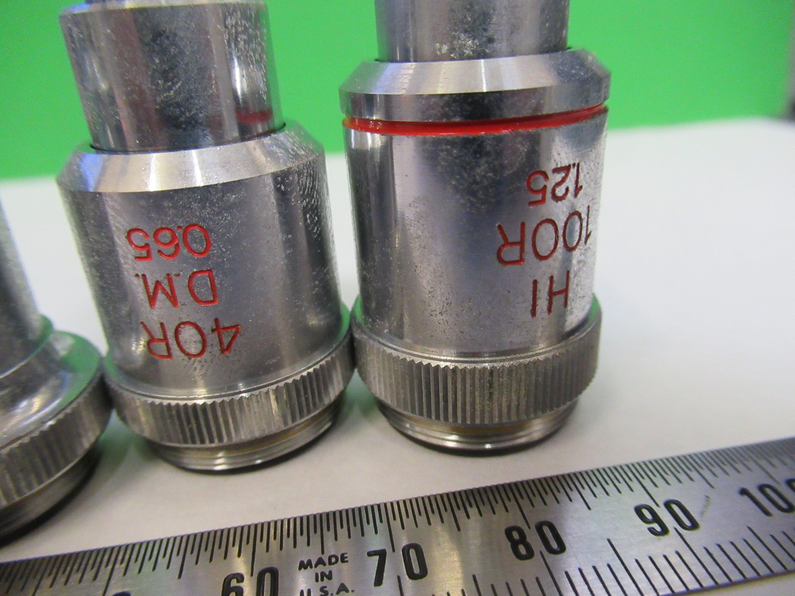UNITRON JAPAN LOT OBJECTIVES 4 PIECES MICROSCOPE PART AS PICTURED U8-A-35