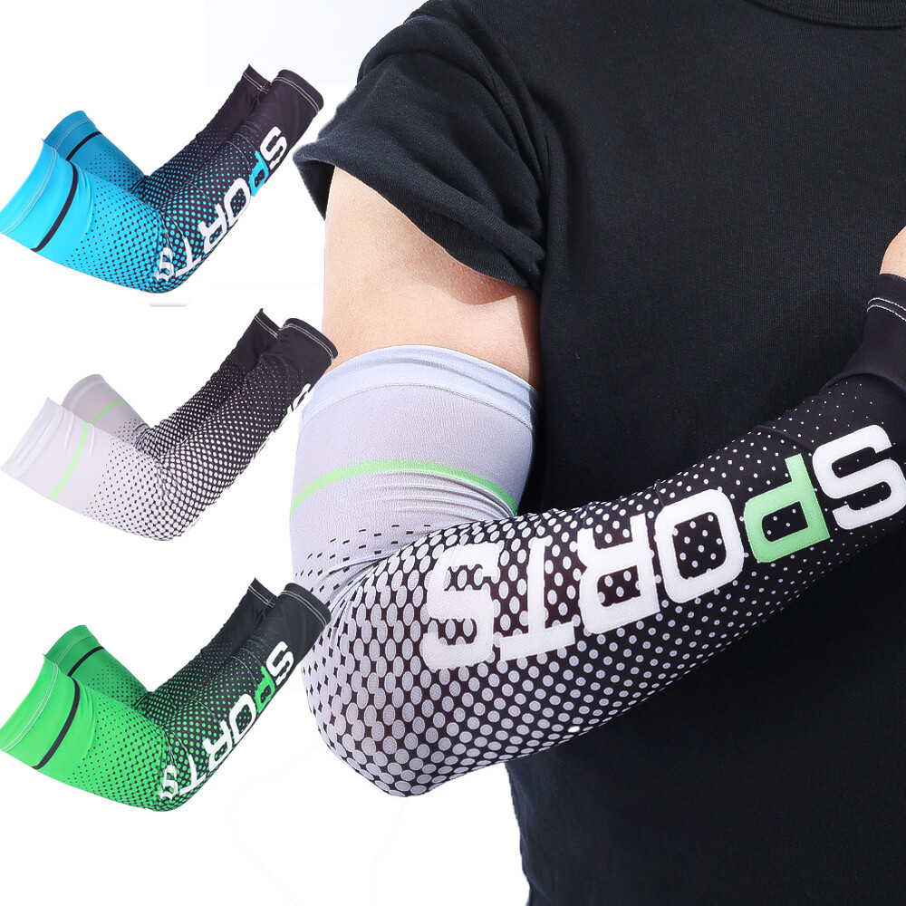 1~2 Pairs Women Men Cooling Arm Sleeves Cover UV Sun Protection Outdoor Sports