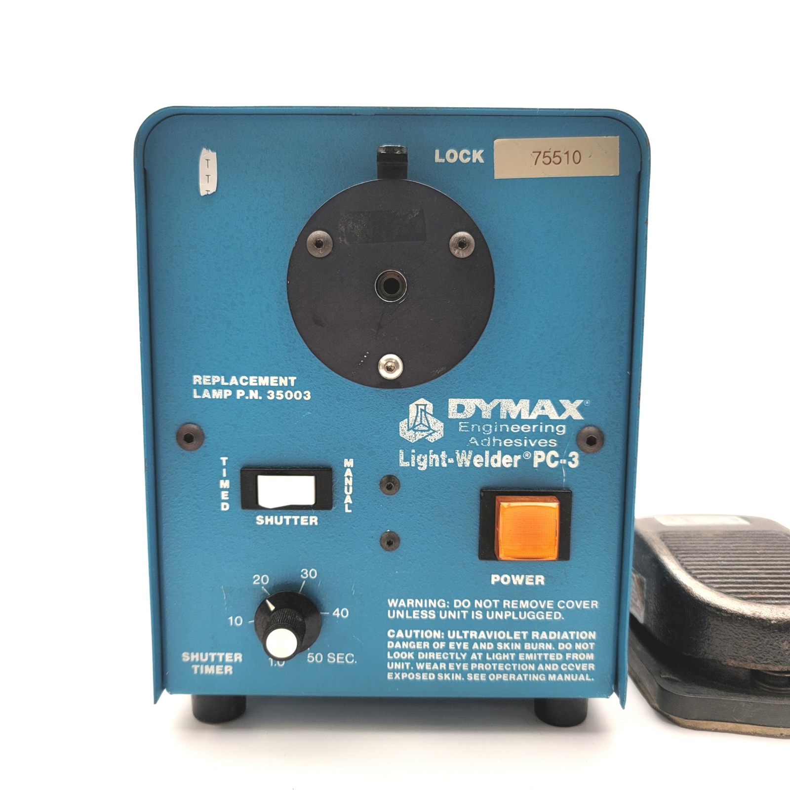 Dymax PC-3 Light-Welder UV Curing Light Source With Foot Switch 120VAC 2.5A, 50W